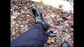 Black Patent Florsheim Loafers With Silver Ornament