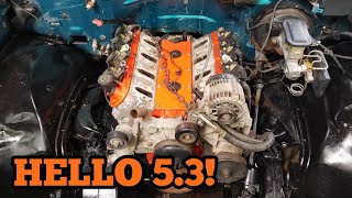 92 Silverado LS Swap Part 2 - Painting \& Dropping the 5.3 in