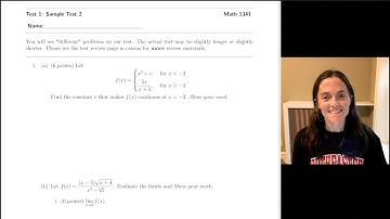 Calculus I: Test 1 Review (Second Sample Test)