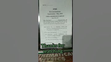 BCA 2nd semester Logical organization of computer 2019 question paper.