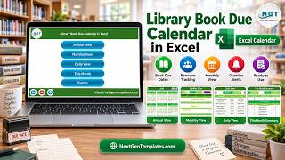 Library Book Due Calendar in Excel