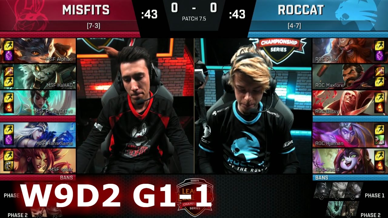 Misfits vs ROCCAT | Game 1 S7 EU LCS Spring 2017 Week 9 Day 2 | MSF vs ROC G1 W9D2 1080p
