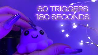 60 triggers in 180 seconds - ASMR for people with short attention span (No talking)