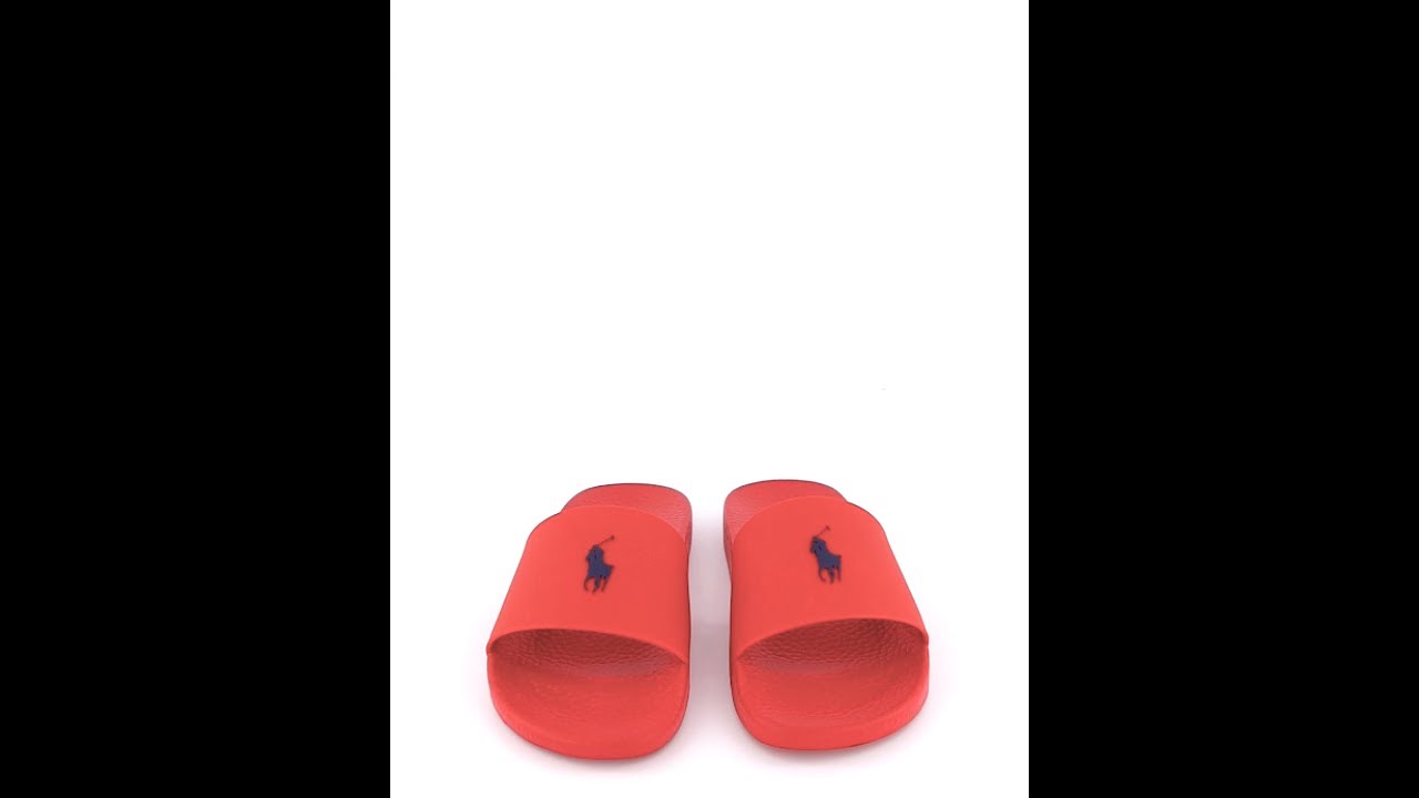 Polo Ralph Lauren Signature Pony Slides Red/White Men\'s Sz 15 - (809P0731-4003) Polo Ralph Lauren Solid Slide Sandals for Men for sale | eBay main image 4