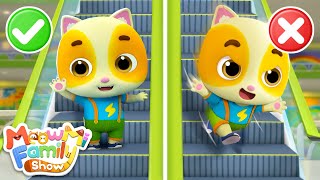Escalator Safety Song | Kids Song | Cartoon for Kids | Mimi and Daddy | MeowMi Family Show