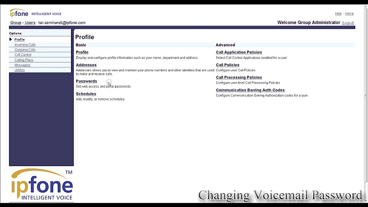 IPFone Steps to changing Voicemail or Portal Password