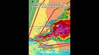 April 26, 2026 Enid, OK Tornado Emergency Radar Loop (These Warnings Are Not Current)