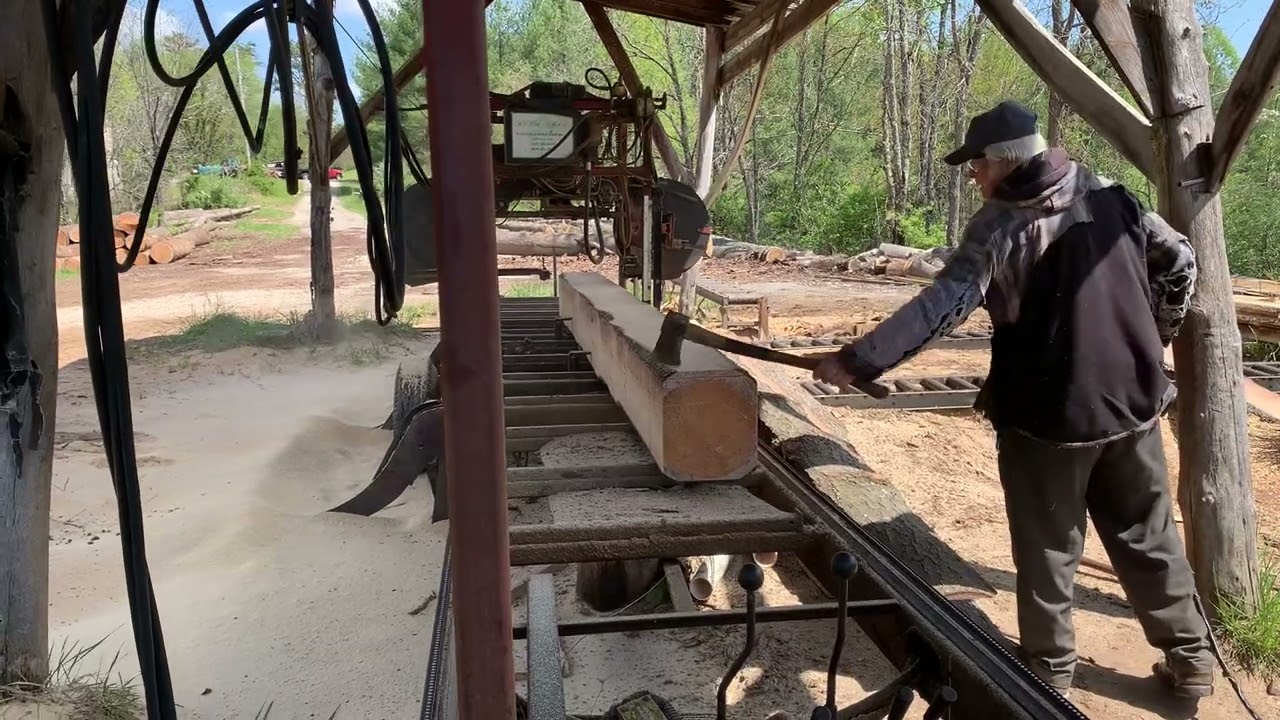 Papaw Dave sawing some beautiful white pine 1x12s for another beautiful coop!