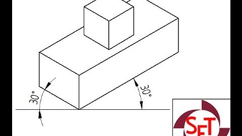 Isometric projection of a cube over a rectangular slab
