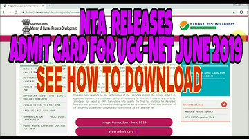 NTA UGC NET, 2019 ADMIT CARD DOWNLOAD