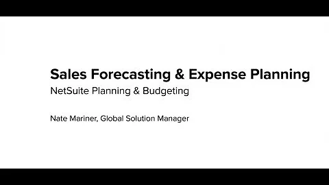 NetSuite SuiteSuccess Planning & Budgeting: Sales Forecasting & Expense Planning