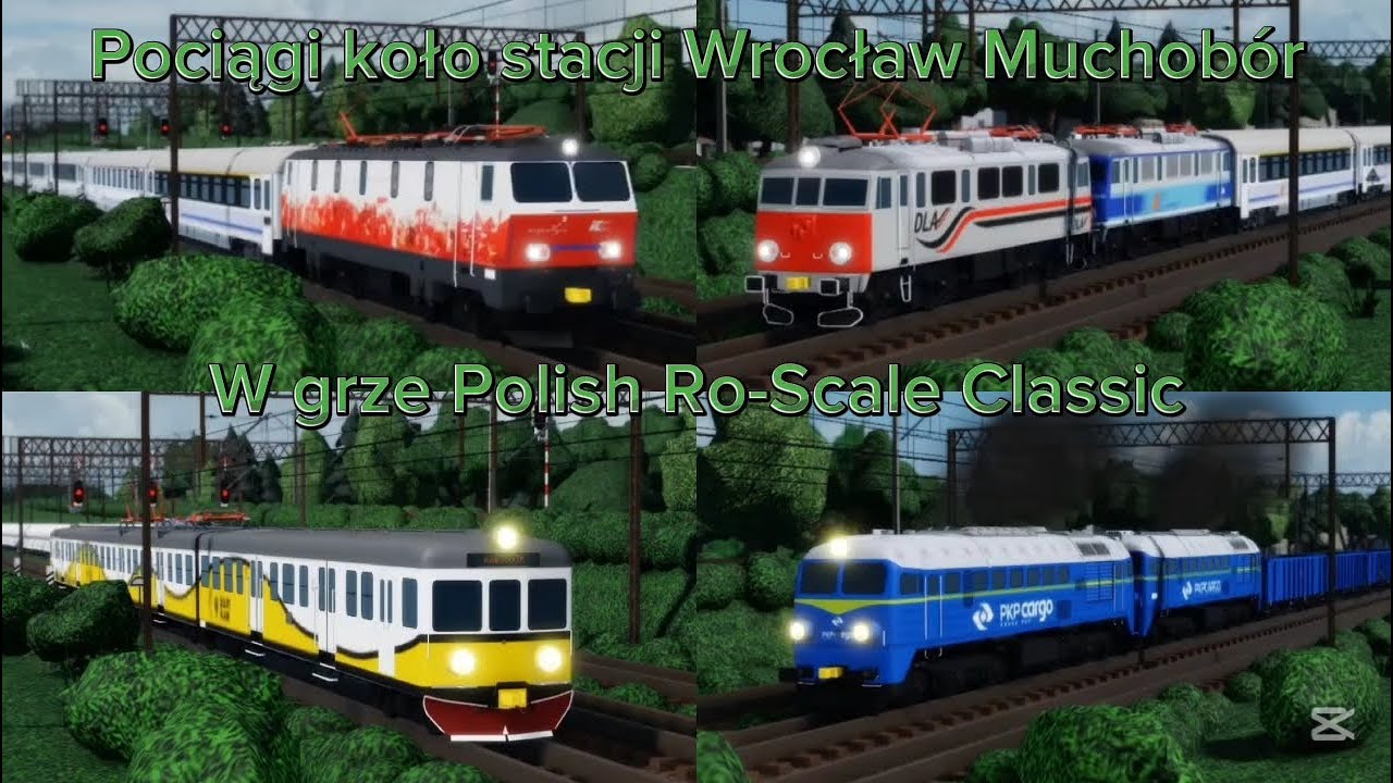 Pociągi koło stacji Wrocław Muchobór w grze Polish Ro-Scale Classic
