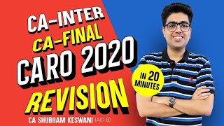 CARO 2020 Revision | CA Final & Inter Audit | CA Shubham Keswani (AIR 8)