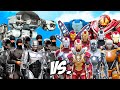 TEAM IRON-MAN SUITS vs ROBOCOP ARMY (Robocop 1987, ED 209) - EPIC SUPERHEROES BATTLE