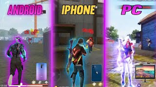 ANDROID VS IPHONE VS PC ❤ FREE FIRE GAMEPLAY TEST✌👿BADGES 2 screenshot 4