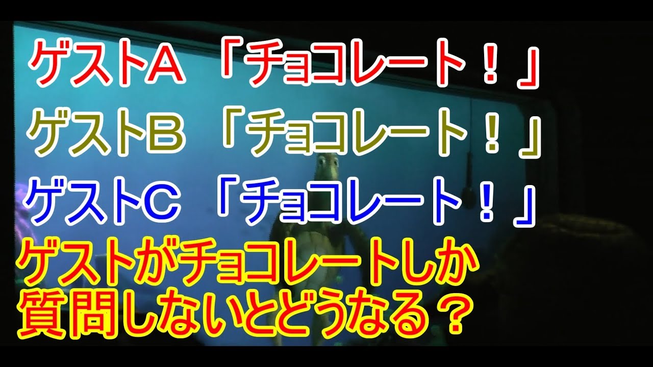 🔵【チョコレート×３】ゲストが「チョコレート」としか質問しないとどうなる？【タートルトーク】東京ディズニーシー
