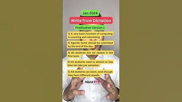 WRITE FROM DICTATION PREDICTION JAN 2024 VERSION 1 #nikhilpte