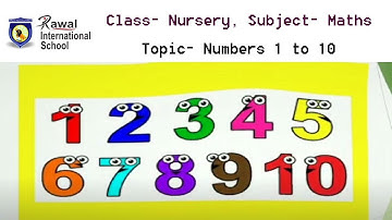 Class- Nursery, Subject- Maths, Topic- Numbers 1 to 10, Rawal International School