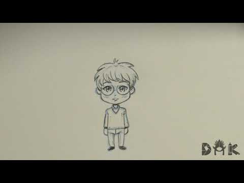 How to Draw a Male Chibi with Glasses - YouTube