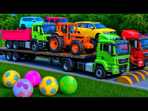 Flatbed Truck McQueen Transportation with Truck Pothole vs Car #57 BeamNG Drive