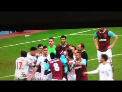 West ham vs Liverpool fight 2015/16