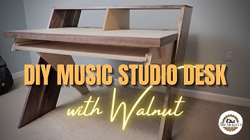 DIY MUSIC STUDIO DESK |  MADE WITH WALNUT AND BIRCH