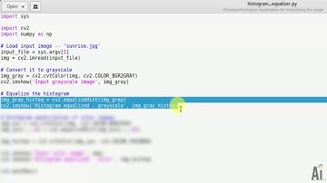 52  Histogram equalization for intensifying the image