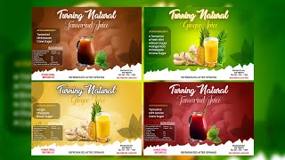 How To Design FRUIT JUICE LABEL Step by Step | Photoshop Tutorial
