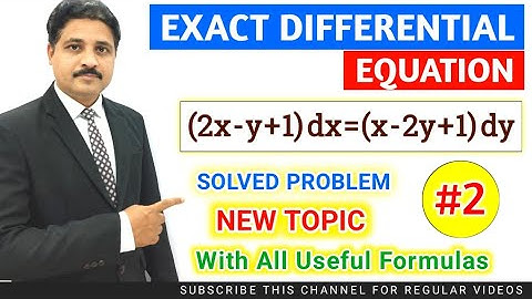 EXACT DIFFERENTIAL EQUATION SOLVED PROBLEM 2 | FIRST ORDER DIFFERENTIAL EQUATION @TIKLESACADEMY