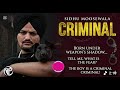 Criminal Punjabi Song 🔥 | Sidhu Moose Wala Style | Full Lyrics Video 🎶