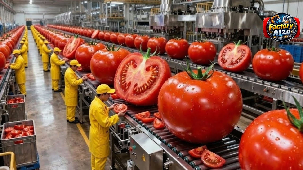 Как производится кетчуп | Процесс производства кетчупа на заводе |