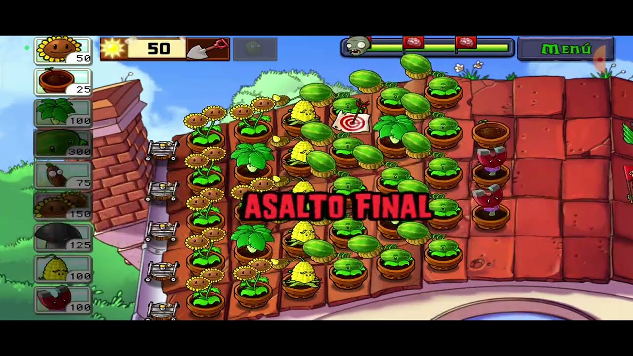 Plantas vs zombies Tejado nivel 8 y 9 - YouTube