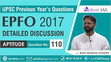 EPFO Solved Paper 2017 | EPFO Previous Year Question Paper | Aptitude for UPSC EPFO