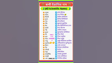 || सभी वैज्ञानिक नाम|| All Scientific Name ||#gk #shorts #viral #shortvideo