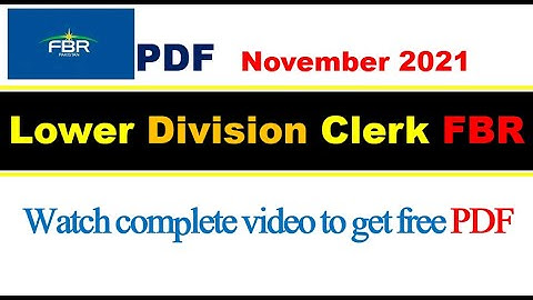 FBR LDC Paper Held November 2021 Part 3/3