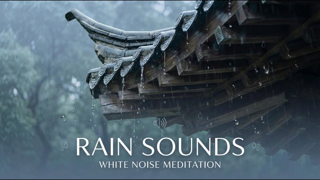 3H Rain on Ancient Chinese Roof | Traditional Eaves + Gentle Rain for Deep Sleep