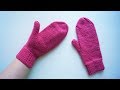 Варежки спицами. Палец индийским клином. Подробный МК. How to knitt a mittens