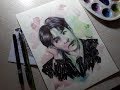 BTS SUGA pen drawing by Elena Martynyuk