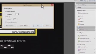 Adobe Acrobat Pages Panel, Part 5 of 8 - Split Command