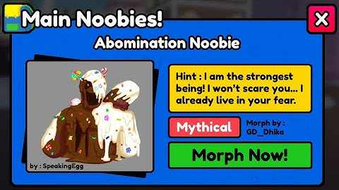 How to get the Abomination Noobie in Find The Noobies Morphs ROBLOX (Time stamps in desc)