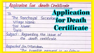 Application for death certificate in English l Application for death certificate l death certificate