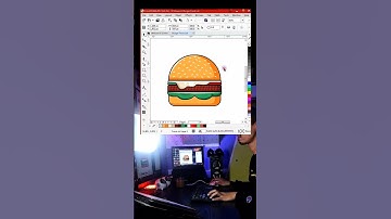Easy | How to draw a vector illustration of a burger food in CorelDraw #coreldraw #artvector #food