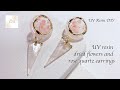 【UVレジン】UV resin jewelry Tutorial/UV resin dried flowers and rose quartz earrings/DIYでレジンピアス作ってみました♡