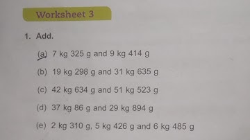 Dav Public School Class 4 Math Unit 6 Worksheet 3 || Weight || @madhubanclasses