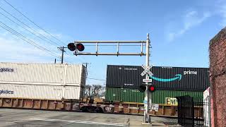 UP 8653 Z-Train Intermodal North - E, Locust Street. Railroad Crossing, Lodi CA