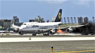 Boeing 747 Nose Landing Gear Failure Emergency Landing | X-Plane 11