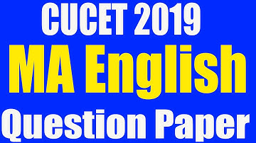 CUCET MA English Question Paper - Year 2019