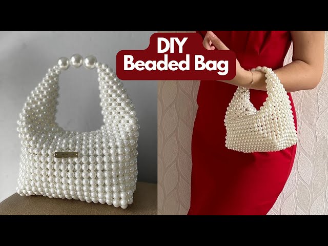 Women Pearl Beaded Purse Bag Handmade weave Bags for Women Girls white,  medium : Amazon.in: Fashion