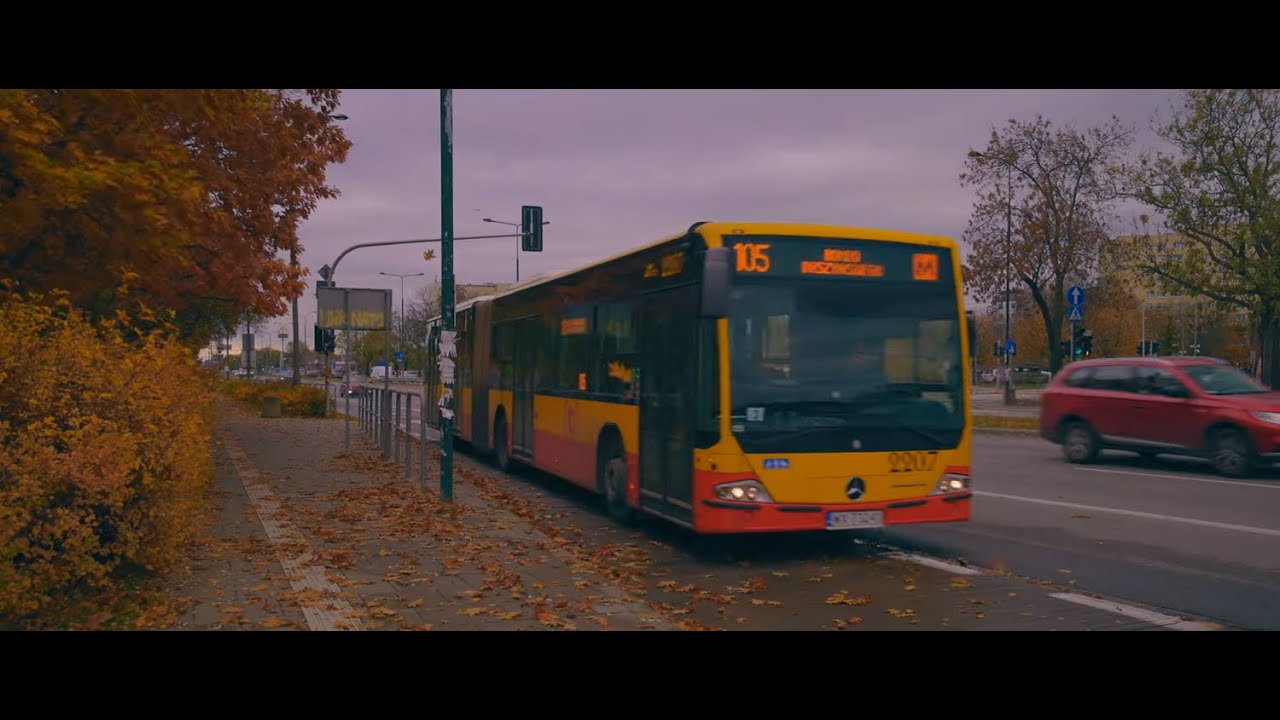 Poland, Warsaw, bus 105 ride from Połczyńska - Parking to Ordona