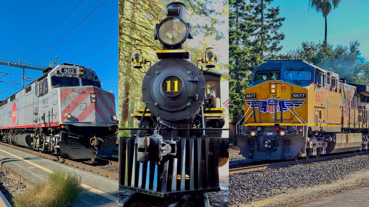 Trains running over my cameras - YouTube